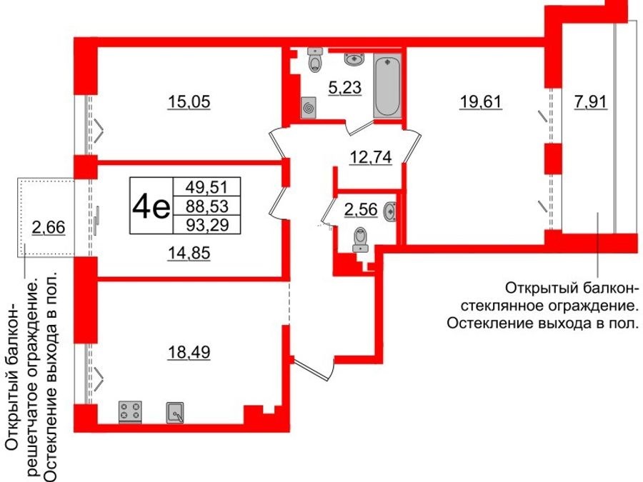3-комнатная